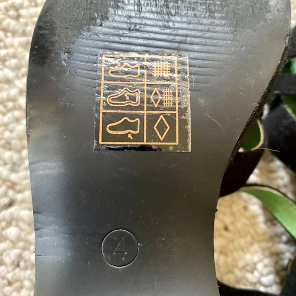 Lulu Hun black platform wedges w/green & pink cactus embroidery, womens size 6.5 - Picture 6 of 7